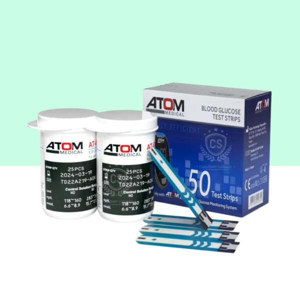 Atom AT-600 Blood Glucose Test Strips (50 Strips) (3) Atom AT-600 test strips vial